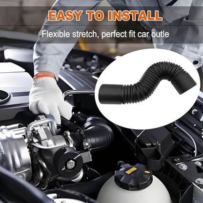 Universal 76MM Air Intake Pipe 3 Inch Flexible Inlet Hose Stretchable Durable Waterproof Automotive Replacement for Truck SUV Car Black
