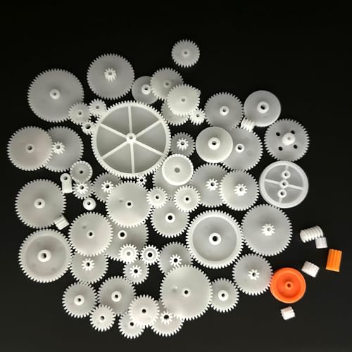 64PCS Module 0.5 Plastic Gears Single Gear Reduction Gear Small Motor Gears for DC Motor RC Car Truck Robot Helicopter DIY Model Toy Gear Replacement Part