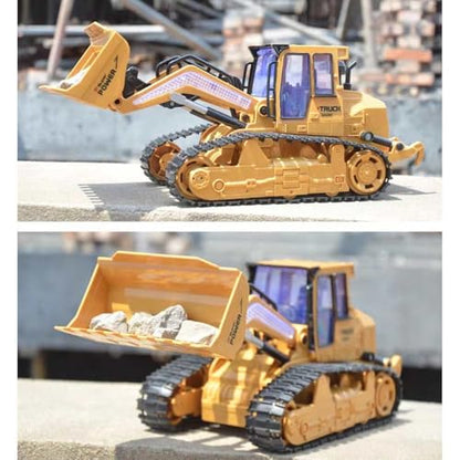 RC Skid Steer Loader Construction Truck 1/14 Remote Control Bulldozer Crawler with Lights 9 Channel RC Front Loader 360° Rotation 2.4G Full Function Engineering Vehicle Excavator Toys