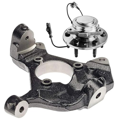 Detroit Axle - RWD Front Right Knuckle Kit for 07-13 Chevy Silverado 1500 | Avalanche GMC Sierra 1500, 2007-2014 Suburban Yukon XL 1500 Tahoe Escalade ESV Steering Knuckle, Wheel Bearing - size: 2UW59126/Kit