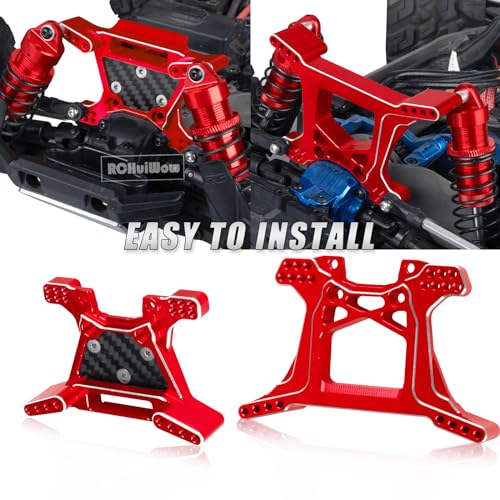 RC Upgrades Part for 1/10 Rustler 4x4 4WD（#67164-4）,Driveshaft,Suspension Arms,Steering Blocks,Caster Block,Rear Stub Axle Carriers,Shock Towers,Steering Block,Red