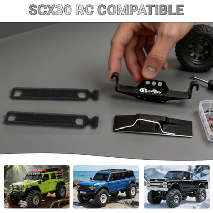 Aluminum Battery & ESC Receiver Trays w/2pcs Black Straps for Axial SCX30 | Battery & ESC Side Plate Mount Set for 1/30 SCX30 RC Crawler Upgrade - color: 2pcs Black Straps