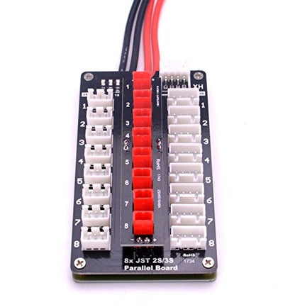 YoungRC JST Parallel Charging Board 2-3S Lipo Battery Balance Charge Board with JST Connectors for RC Drone Helicopter
