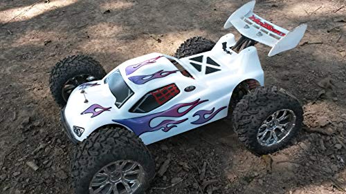 RC car Truck - Tribal Flames - 10pc Body Decal kit - Universal for Arrma Losi HPI Axial Traxxas Redcat Tekno 1/10 1/8 Scale Rock Crawler Stickers (Purple/Pink) - color: Purple/Pink