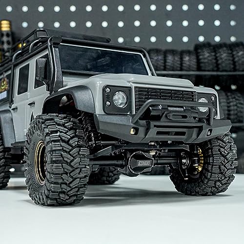 INJORA Front Axle - +4mm Extended CNC Aluminum Axle for TRX4M Upgrade 1/18 RC Crawler Car - size: Front