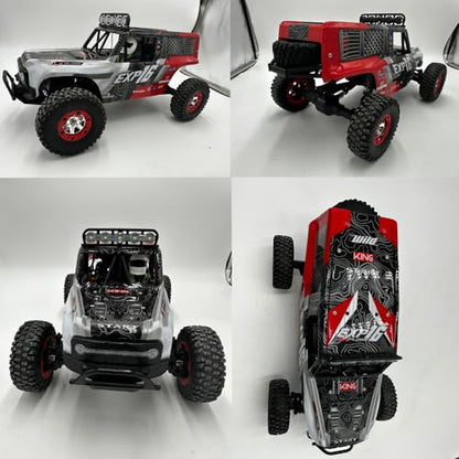 GoolRC WLtoys 124006 RC Car, 1:12 Scale Remote Control Car, 4WD 40KM/H High Speed RC Truck, 2.4GHz Off-Road RC Crawler RTR with LED Lights and 2 Batteries for Adults (Red) - color: Red