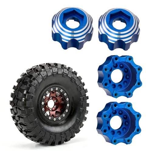 kingsea 4 Pcs RC 8X32 to 17MM Wheel Hex Adapters Aluminum Hex Adapters Compatible with Pro-Line RC Car Upgrades Parts #6353-00 6345-00, Blue - color: Blue