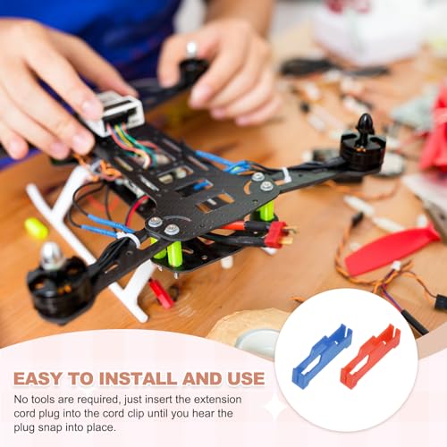 MECCANIXITY 40 Pcs Servo Extension Cable Clips Lock, Servo Cable Safety Connector Lead Wire Buckle Lock for RC Car Plane Boat DIY Y Adapter Cable, Red/Blue - color: Red/Blue