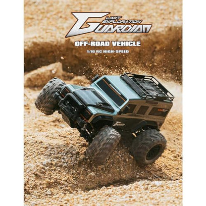 1:16 Scale RC Off-Road 4WD Truck, Full Proportional Control RTR Electric RC Truck with LED Headlights, Gear Differential, Large Tires, High-Clearance Suspension, for Hobbyists and RC Enthusiasts - color: Green