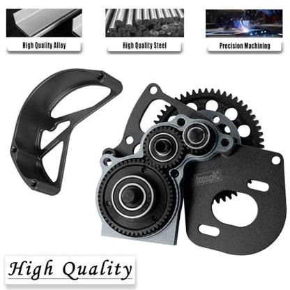 Aluminum Transmission Gearbox Upgrades Part for 1/10 SCX10, SCX10 II 90046,90047,Wraith,AX10 RC Crawler Truck,Center Transmission Gearbox Hops up,Black with Titanium - color: Black With Titanium(for 1/10 Axial)