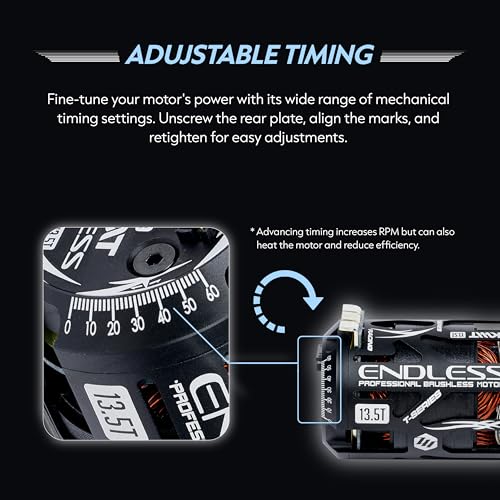 KWTRC Endless 540 Brushless Motor, High-Torque & High-Efficiency RC Motor, Heat-Resistant, Lightweight Design, Compatible with 1/10 RC Drift Cars, Race Cars (13.5T) - style: 13.5T
