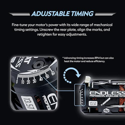 KWTRC Endless 540 Brushless Motor, High-Torque & High-Efficiency RC Motor, Heat-Resistant, Lightweight Design, Compatible with 1/10 RC Drift Cars, Race Cars (13.5T) - style: 13.5T