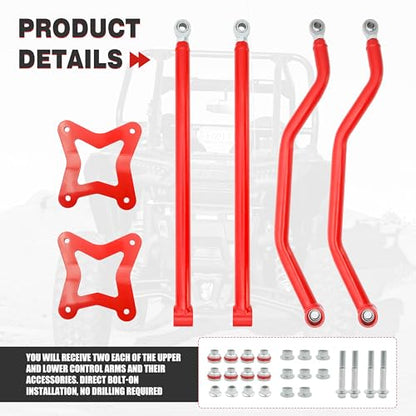 High Clearance Boxed Rear Radius Arm Kit for 2014-2023 Polaris RZR XP 1000/ XP 4 1000, Heavy-Duty, Adjustable Heim Joints Boxed Rear Radius Arms/Rods Replacement for Polaris RZR XP 1000/ XP 4 1000 - size: For Polaris, style: Rear