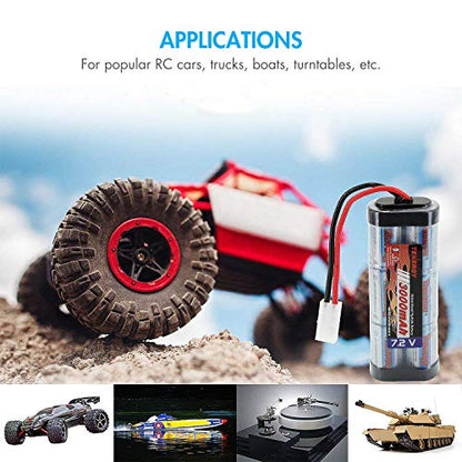 Tenergy 2 Pack 7.2V 3000mAh Flat NiMH Battery Packs with Smart Charger for RC Cars, RC Airplanes