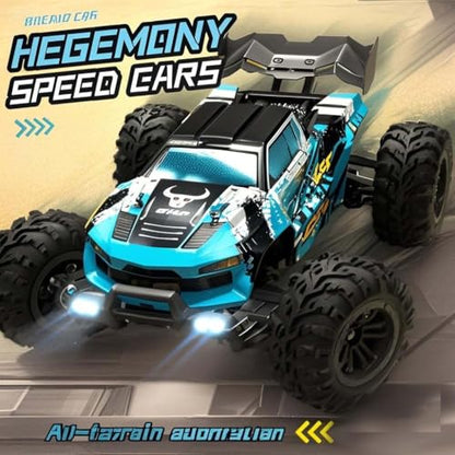 Levodan Brushless 80KPH Fast RC Cars, 1:16 RC High Speed Remote Control Car for Adults, 2.4 Ghz 4WD All Terrain Offroad Monster Truck, 3 Batteries, Blue, SG116MAX - color: 3 Batties(blue)