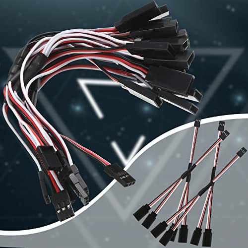 Eccliy 9 Pieces Y Connector 3 Pin Plug Splitters Servo Extension Male to Female Servo Extension Cord Wire Cable Compatible with Jst Rc Jr Futaba Rc Car or Airplanes(Male to 2 Female Y Harness) - style: Male to 2 Female Y Harness