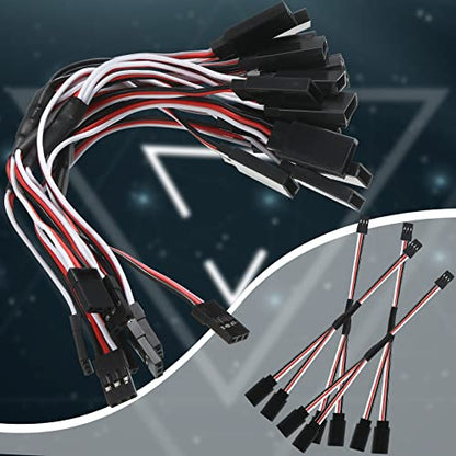 Eccliy 9 Pieces Y Connector 3 Pin Plug Splitters Servo Extension Male to Female Servo Extension Cord Wire Cable Compatible with Jst Rc Jr Futaba Rc Car or Airplanes(Male to 2 Female Y Harness) - style: Male to 2 Female Y Harness