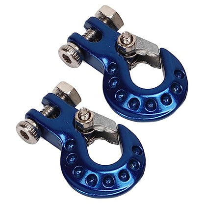 RC Winch Trailer Hook Set 2Pcs, Aluminum Alloy | Simulation Tow Hook | 1/10 Crawler Truck | SCX10 D90 Compatible| 18.5x11.5mm/0.7x0.5in(Blue) - color: Blue