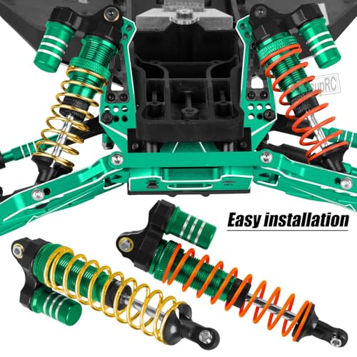 Upgrades Part Front Rear Assembled Full Metal Shocks Aluminum Big Bore RC Shocks Absorber Damper for 1/10 Slash/Rustler/Stampede/Bandit 4X4 4WD 2WD(VXL).Green(4PCS) - color: Green(4PCS)