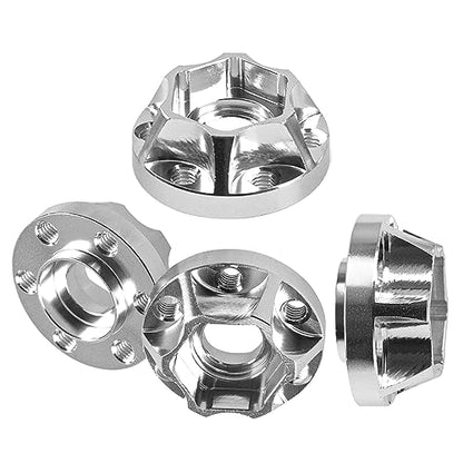 Metal RC 12mm Wheel Hex Hub Extension Combiner Compatible with 1.9/2.2inch Wheel Rim Axial SCX10 Traxxas TRX4 D90 1/10 RC Crawler (9mm, Silver) - color: Silver, size: 9mm