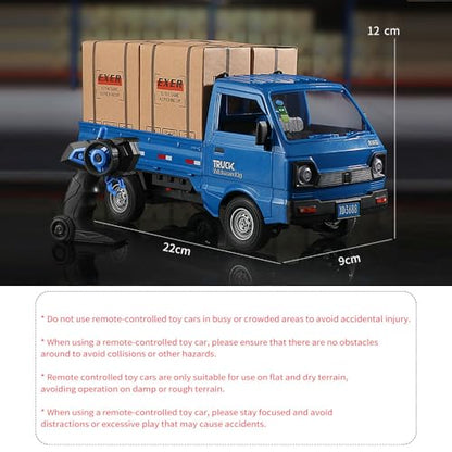 GoolRC Remote Control Car Kei Truck, 1:16 Scale RC Transport Pickup Truck with Spray and Light, 2.4GHz All Terrain RC Cars for Teens and Adults Christmas or Birthday Gift (Green) - color: Green