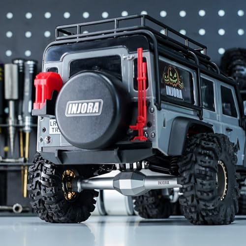 INJORA +4mm Diamond Axles with Lay Down Servo Mount & Links for 1/18 TRX4M(Silver) - color: Silver
