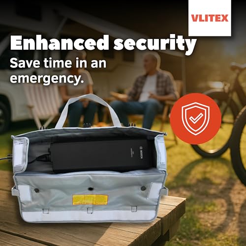 E-Bike Lithium Battery Bag L (Large) | Premium Quality | Engineered in Germany | Fireproof E-Fiberglass & Silicone Blend | Certified Battery Storage Box & Charging Bag for Bicycle