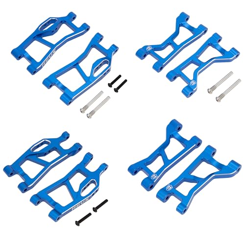 MEUS RACING Aluminum Suspension Arms Kit for Traxxas 1/16 Mini Maxx Upgrade Parts #10731 (Blue) - color: Blue