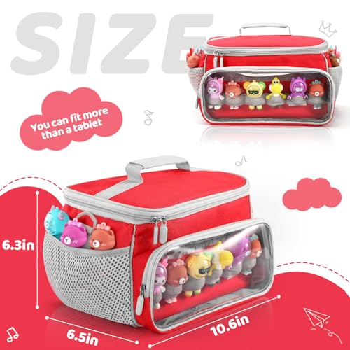 PISOSN Portable Carrying Case Compatible with Toniebox Starter Set and Tonies Figurines, Carrying Bag for Toniebox 2 & Accessories (Red) - color: Red