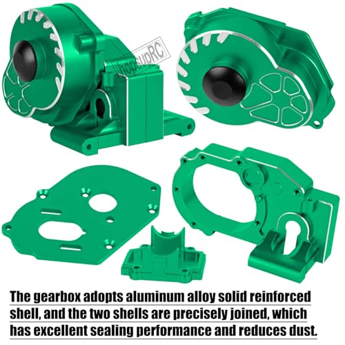 Metal Magnum 272R Assembled Transmission Upgrades Part for 1/10 Slash/Rustler/Stampede/Bandit 2WD VXL. Gearbox Transmission Bundle with Tooth Spur Gear Hops Up. #9495(Green) - color: Green(for 1/10)