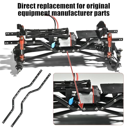 SCX24 Chassis Frame Rails for Axial SCX24 Gladiator C10 Wrangler Jeep Lexus GX470 Toyota AXI00005 1/24 RC Crawler Upgrades (Metal), Improve Stability & Performance, Easy Install