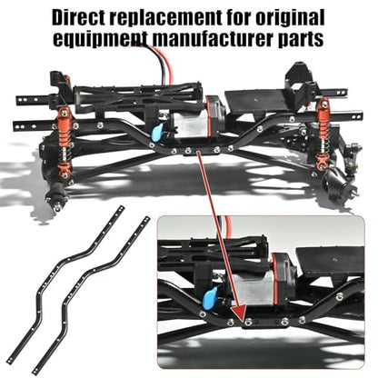 SCX24 Chassis Frame Rails for Axial SCX24 Gladiator C10 Wrangler Jeep Lexus GX470 Toyota AXI00005 1/24 RC Crawler Upgrades (Metal), Improve Stability & Performance, Easy Install