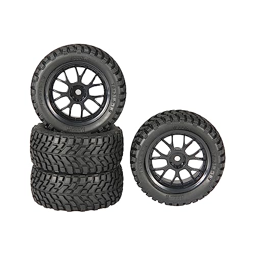 4PCS 76mm/2.99inch RC Rally Car Tyres 12mm Hex Hub Rubber Tires & Plastic Wheel Rims for 1/16 1/14 1/12 1/10 RC Touring Car On-Road Off Road Buggy(NOT Glued) - size: A
