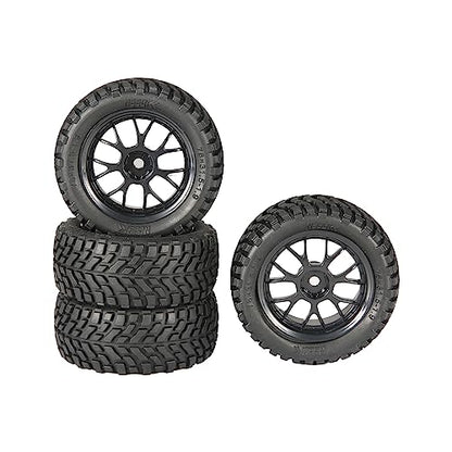 4PCS 76mm/2.99inch RC Rally Car Tyres 12mm Hex Hub Rubber Tires & Plastic Wheel Rims for 1/16 1/14 1/12 1/10 RC Touring Car On-Road Off Road Buggy(NOT Glued) - size: A