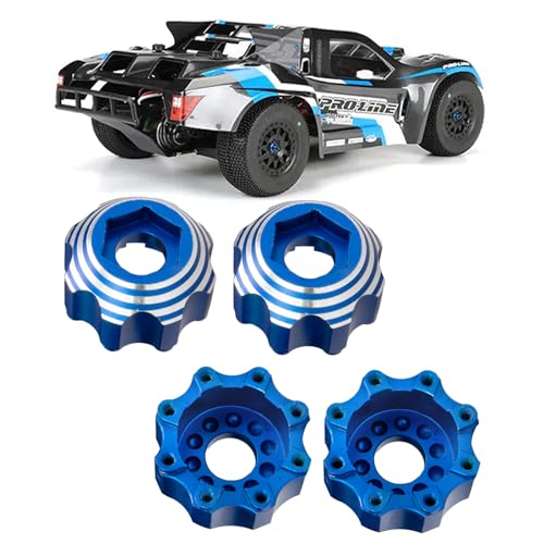 kingsea 4 Pcs RC 8X32 to 17MM Wheel Hex Adapters Aluminum Hex Adapters Compatible with Pro-Line RC Car Upgrades Parts #6353-00 6345-00, Blue - color: Blue