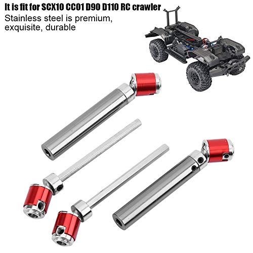 RC Car Drive Shaft, 2 Pcs Metal Upgrade Universal Drive Shaft 110-155mm for SCX10 CC01 D90 D110 RC Crawler Accessory Part