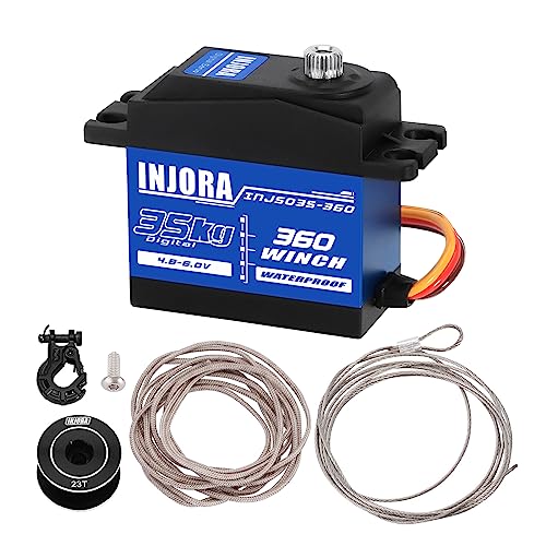 INJORA 35KG Servo with 360° 23T Winch Spool for SCX10 PRO, 19mm*11mm - size: 19mm*11mm