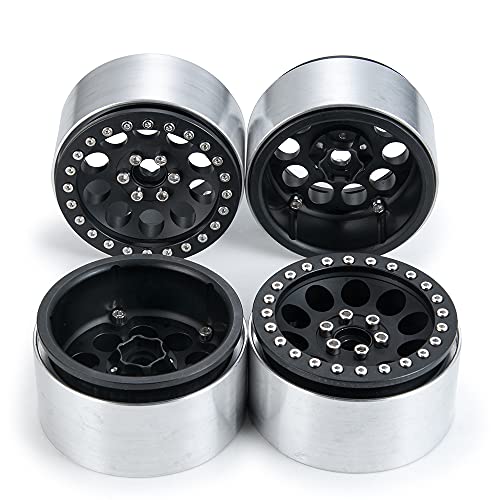 Benedict Harry 2.2" Beadlock Wheels Rim 35mm for 1/10 RC Axial SCX10 Wraith 90048 90018 RR10 TRX4 Crawler car (Black) - color: Black