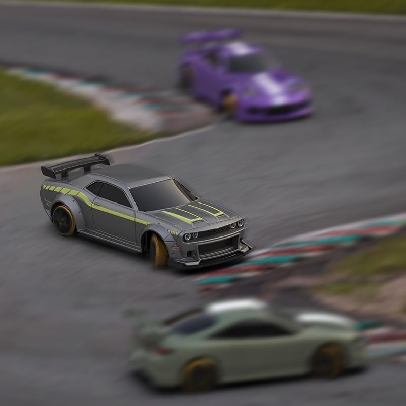 Turbo Racing 1:76 Scale Drift RC Car, Mini Table Racing Model Car with 2.4G Remote Control & Gyro Full Proportional RTR for Adults Hobby Toys Gifts (C65) - style: C65
