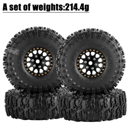 RC Full Brass 1.0 RC Wheel RC Tires for 1/18 1/24 Trx4m Axia l SCX24 RC Crawler,1.0" Beadlock RC Truck Tires and Wheel Highway Tires Wheel Rim,4PCS Style A - style: Style A