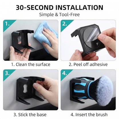 1 PC Car Detailing Brush, Ultra Soft Bristle Interior Cleaning Tool with Storage Rack, Ball-shaped Handle for Dashboard Vents, Universal for Most Cars, Trucks, SUVs (Blue)
