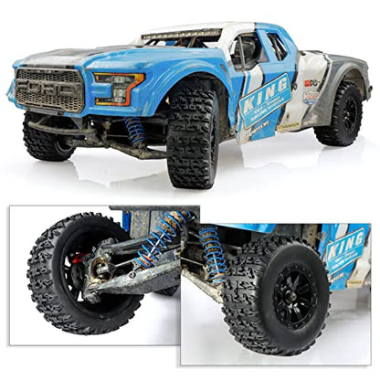 Aimrock 4-Pack 1/10 Pre-Glued 12mm Hex 3.2" Short Course SC Trucks Wheels and Tires Combo for Losi Tenacity Slash Blackout Off-Road Car