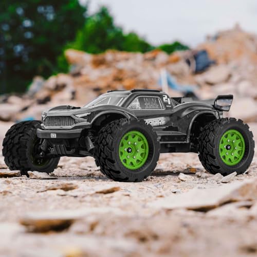 OGRC Wheels and Tires 12mm/14mm Hex RC Truck Tires with Foam Inserts for 1/10 Scale Arrma Granite Axial Losi Redcat Rc4wd RC Monster Truck Buggy (Green) - color: Green