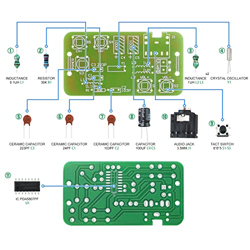 Soldering Practice Kit DIY Stereo Radio Plug-in Circuit Kit Learn Soldering Kit for Beginners - style: DJJ003