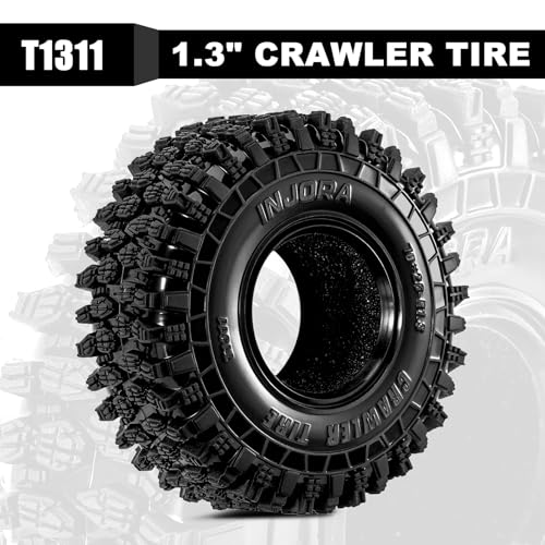 INJORA 1.3" Crawler Tires 70 * 26mm S5 for 1/18 1/24 RC Crawlers (T1311)