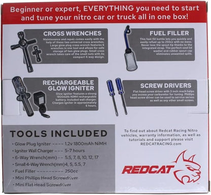 Nitro Starter Kit w/Tools, (Empty) Fuel Bottle, Glow Igniter w/charger(1set)