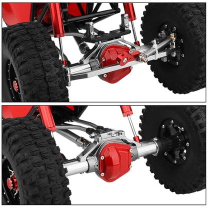 Metal DIY 330mm Wheelbase Rock Buggy Frame Chassis Crawler with SCX10 Straight Axles Nylon Tube Roll Cage for 1/10 RC Crawler Axial SCX10 Upgrades (red) - color: Red