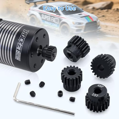5pcs 48P Pinion Gear 17T 18T 19T 20T 21T 3.175mm Shaft Pinion Gears with Hex Key Set for Traxxas Arrma HSP HPI AXIAL Tamiya Losi 1/10 RC Car Brushless Motor - size: 17T 18T 19T 20T 21T