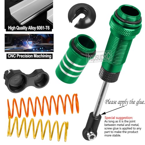 Upgrades Part Front Rear Assembled Full Metal Shocks Aluminum Big Bore RC Shocks Absorber Damper for 1/10 Slash/Rustler/Stampede/Bandit 4X4 4WD 2WD(VXL).Green(4PCS) - color: Green(4PCS)