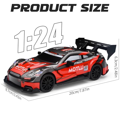 RC Drift Car, 1:24 Scale Remote Control Vehicle for Kids,2.4GHz 20KM/H 4WD High Speed RC Cars with LED Light, Two Batteries & Drifting Tires Racing Sport Toy Cars for Adults Boys Girls Kids 8602WH - style: 8602-White